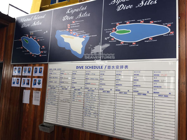 Revamped Facilities - Dive maps and dive schedules 